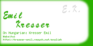 emil kresser business card